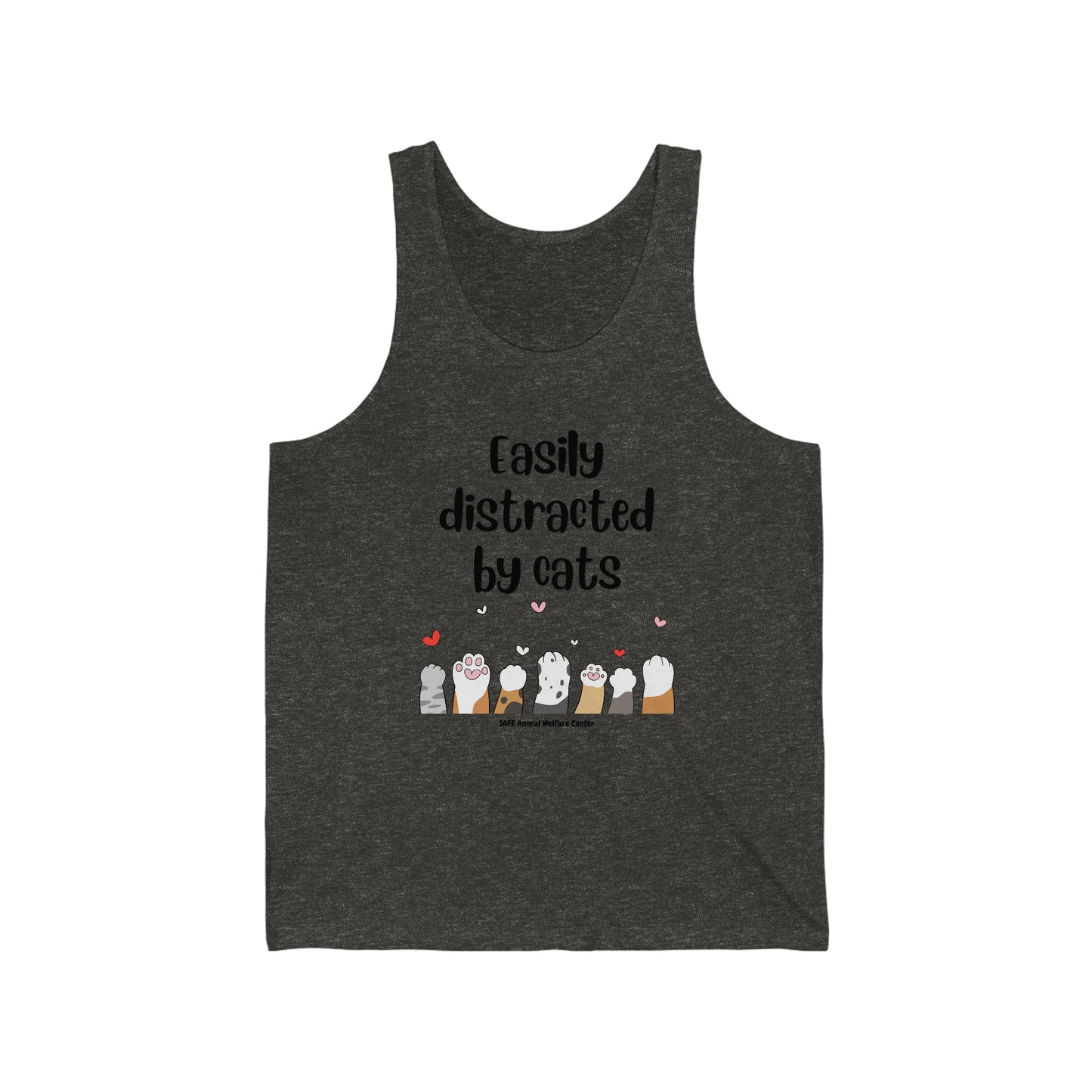 Easily Distracted By Cats Unisex Jersey Tank