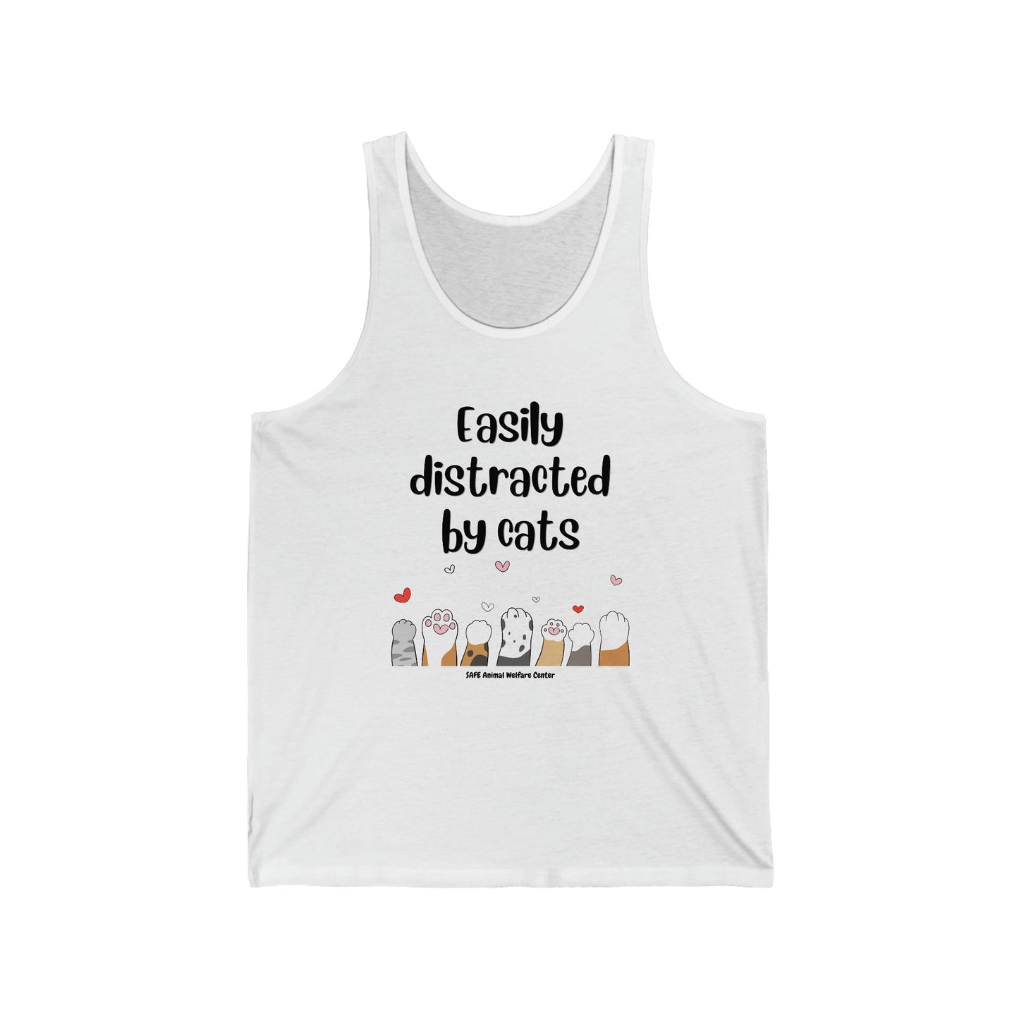 Easily Distracted By Cats Unisex Jersey Tank