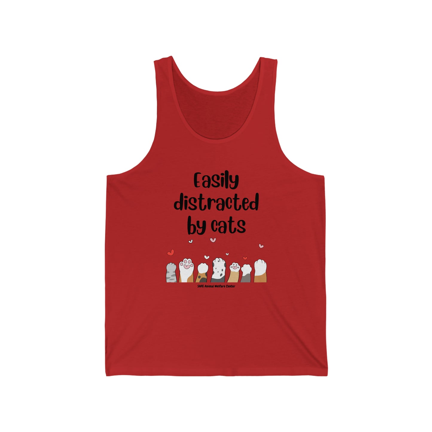 Easily Distracted By Cats Unisex Jersey Tank