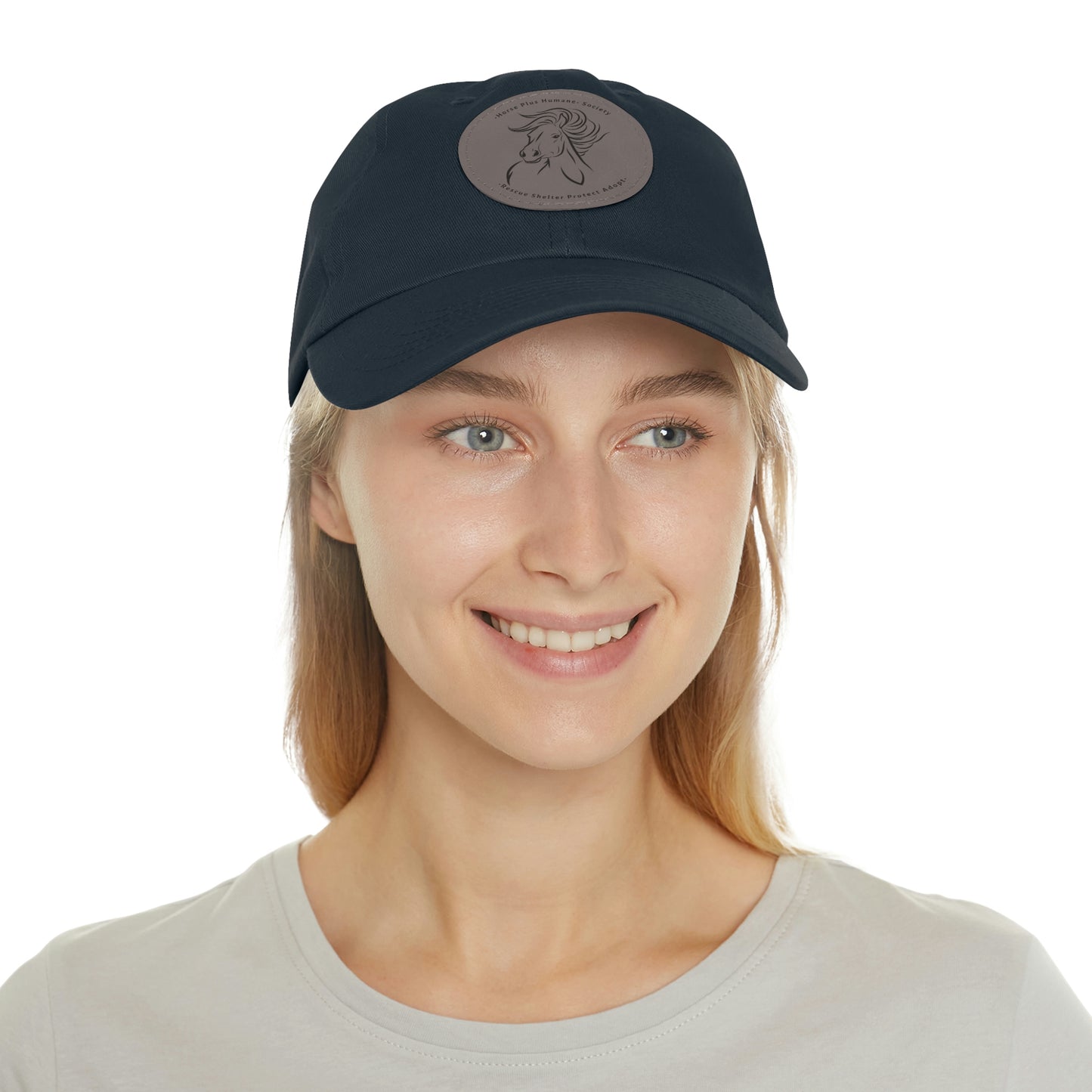 Horse Lover Cap with Leather Patch (Round)