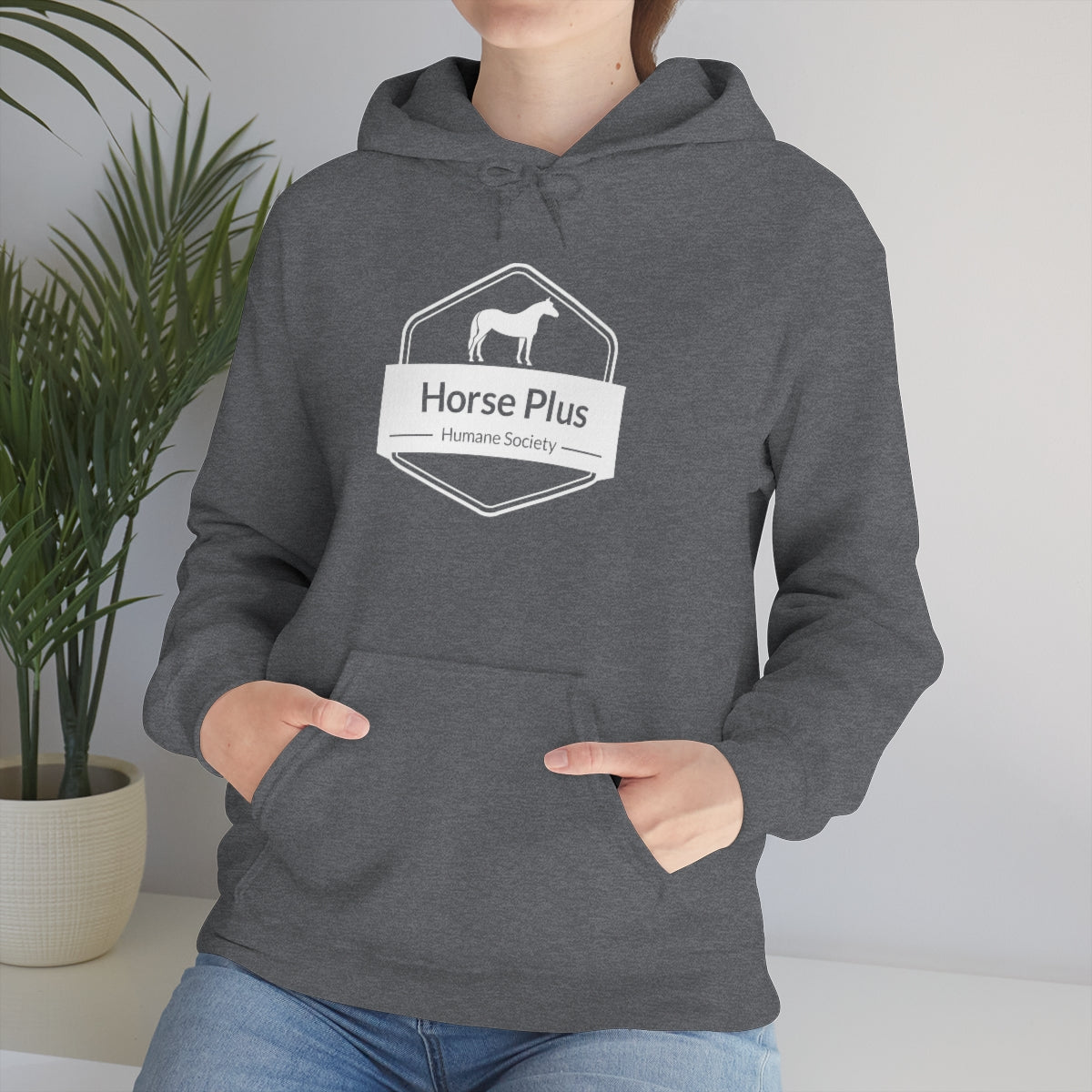 Horse Plus Logo Unisex Heavy Blend™ Hooded Sweatshirt