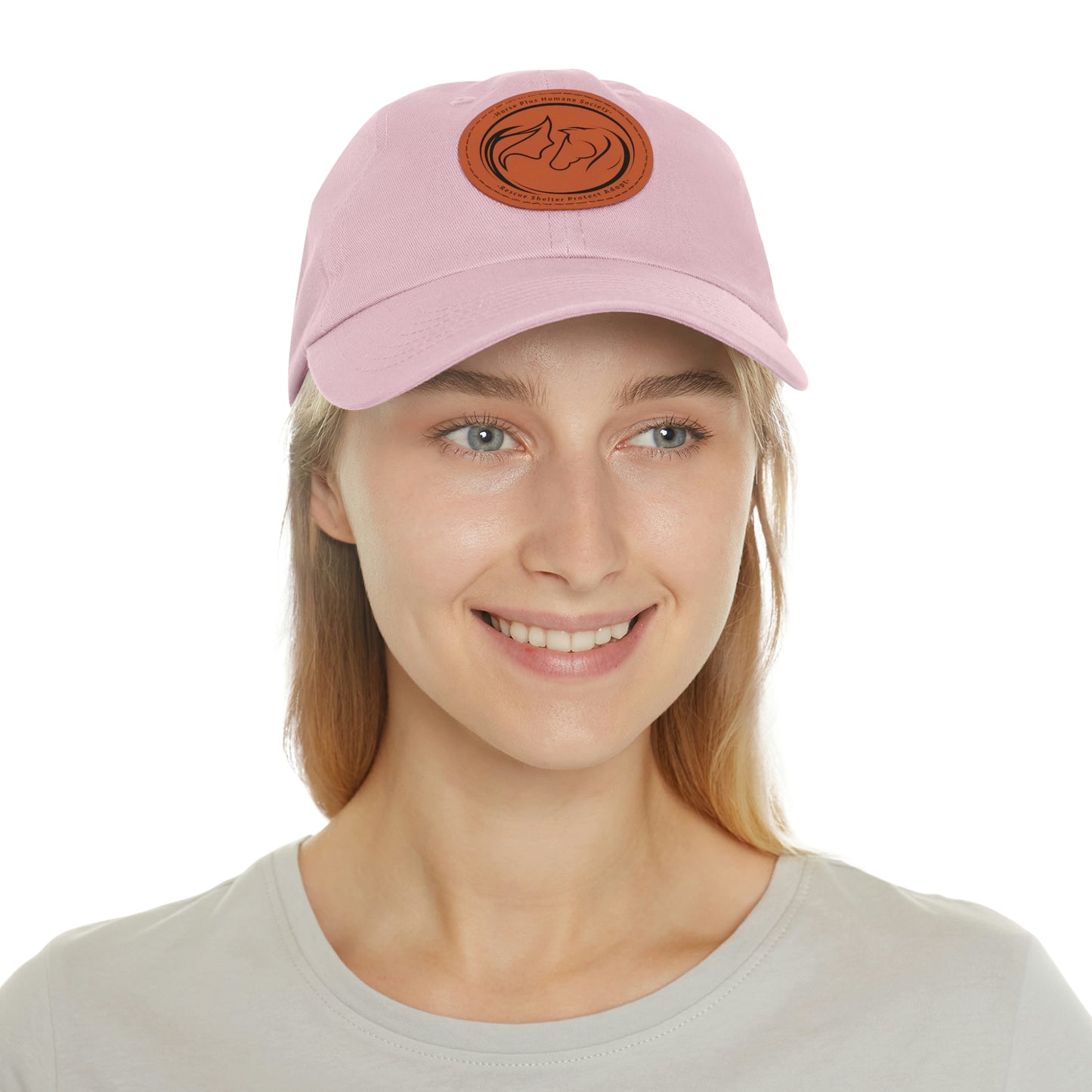 Horse Girl Cap with Leather Patch (Round)