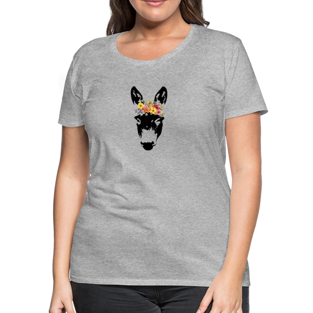 Donkey with Flower Crown - heather gray