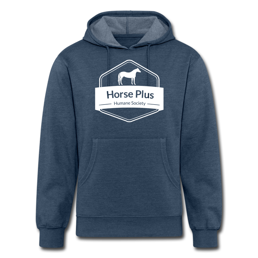 Unisex Horse Plus Logo Hoodie - heather navy