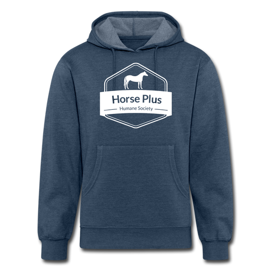 Unisex Horse Plus Logo Hoodie - heather navy