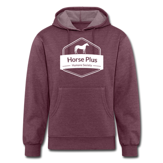Unisex Horse Plus Logo Hoodie - heather burgundy