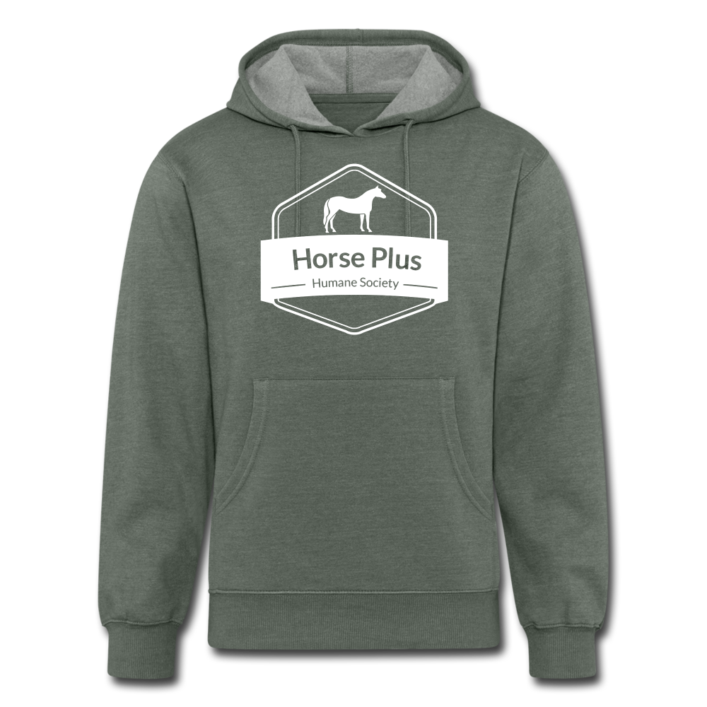 Unisex Horse Plus Logo Hoodie - heather military green