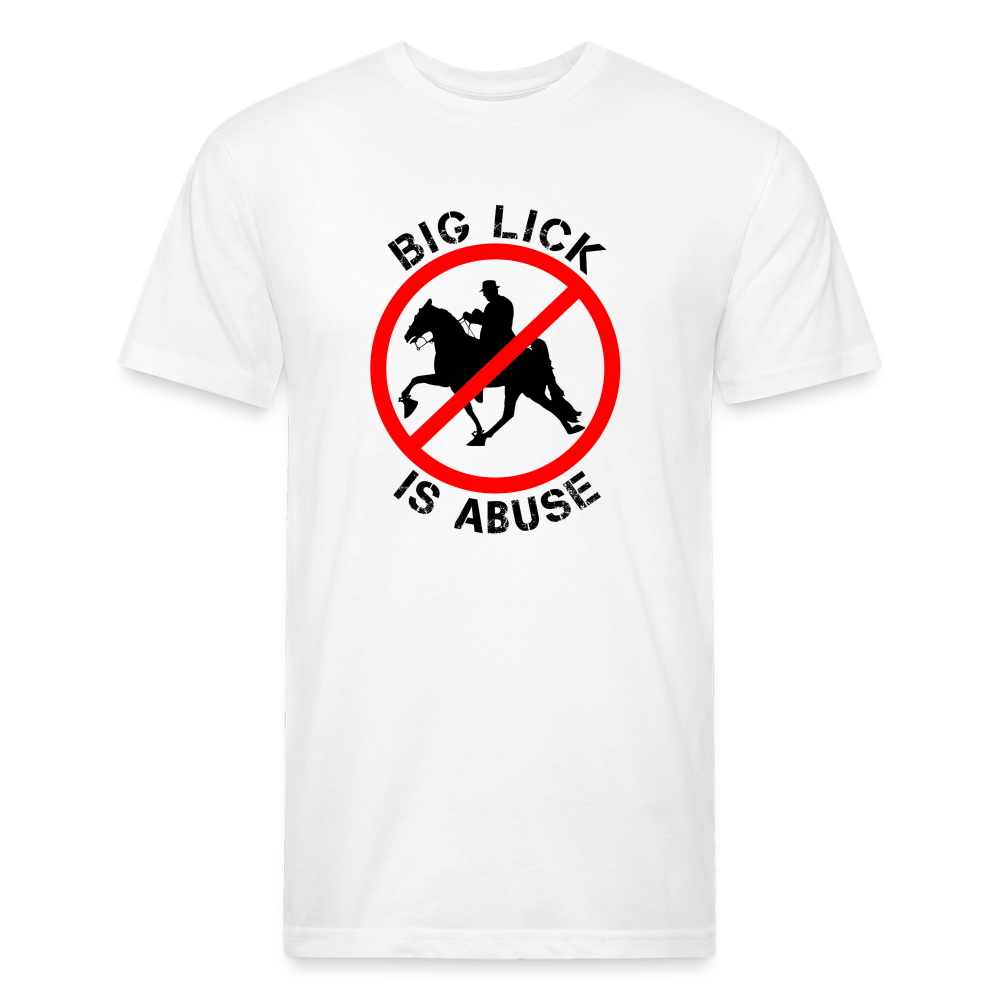 STOP BIG LICK - Fitted Unisex T-Shirt - white