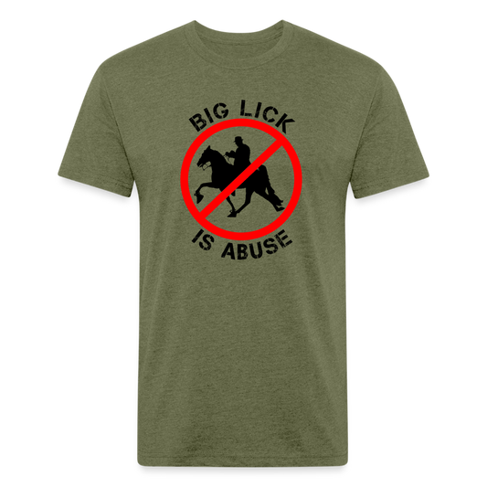 STOP BIG LICK - Fitted Unisex T-Shirt - heather military green